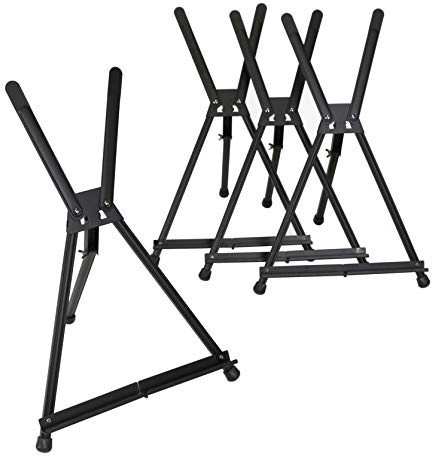 Paintersisters® 4er-Set Tischstaffelei Aluminium in schwarz, Displaystaffelei, Bildhalter für Keilrahmen, Leinwand, Schule und KIGA