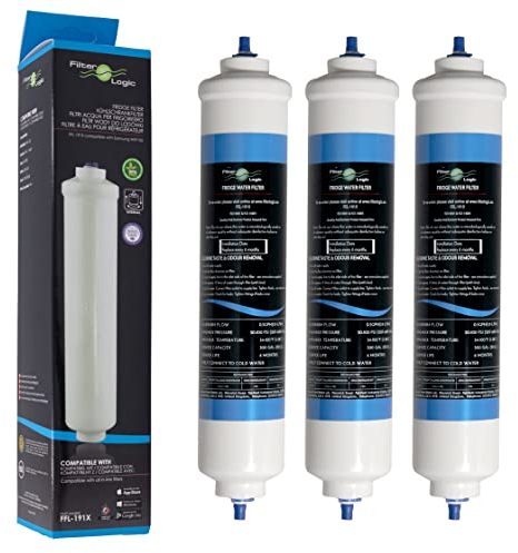 FilterLogic FFL-191X | 3er Pack externer Wasserfilter kompatibel mit HAIER 0060823485A Filter für Kühlschrank HRF-628A HRF-628I HRF-630A HRF-630I HRF-522I HRF-663CJ, French Door HB22FWRSSAA