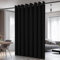 Deconovo Verdunkelungsgardinen Gardinen mit Ösen Schlafzimmer Vorhang Blickdicht, 242x254 cm(HöhexBreite), Schwarz, 1 Stück