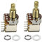 FLEOR 2PCS A500K Push Push Bounce Switch Potentiometer Audio Taper Pot Long Split Copper Shaft for Electric Guitar Bass Volume/Tone Controls
