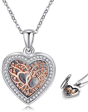 LONAGO 925 Sterling Silber Herz Medaillon Halskette die Fotos Personalisierte Bild Medaillon Halskette Schmuck Hält