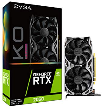 EVGA Carte Graphique Nvidia GeForce RTX 2060 KO Ultra Gaming 6 Go GDDR6 06G-P4-2068-KR Dual Fan