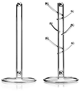 Kilo Klassischer Becherbaum und Papierhandtuchhalter, 34 cm, Chrom, Einheitsgröße