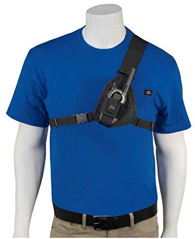 RCH-103 Radio Chest Harness Shoulder Radio Holster Chest Pack an Adjustable Depth Radio Pouch for Small Motorola Talk About Two-Way Radios and Walkie Talkies. Made in USA by Holsterguy.