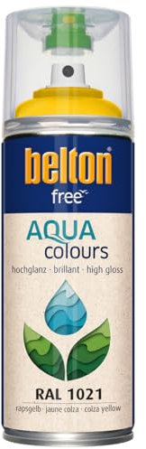 belton free Wasserlack RAL 1021 rapsgelb, hochglänzend, 400 ml - Geruchsneutral
