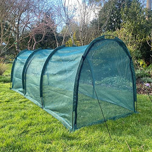 GardenSkill Hühnerstall Kaninchenstall Meerschweinchen Haus Tunnel 300x150cm | Freilaufgehege für Haustiere | Kleintierstall Kleintiergehege für den Garten mit Feinmaschigem Schutznetz | 3 Türen