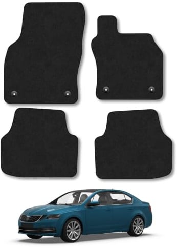 Skoda Octavia (2013-2020) Carpet Car Mats | Black Edge Trim Tailored Fit Floor Mats Full Coverage Protection Accessories Easy Clean Anti Slip Made in the UK