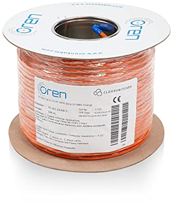 Oren CAT6 100m Ethernet Cable - 23 AWG Pure Copper Wire - 400 MHz Bandwidth UTP Internet LAN Network Cable - Halogen Free, Non-Corrosive, Flame Retardant - Gigabit High Speed Ethernet Cable