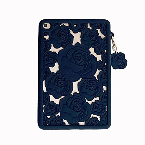 SGVAHY Funda para iPad Air 2/iPad 6/iPad Pro, silicona suave, diseño de flores de dibujos animados 3D con adornos a prueba de golpes (negro, iPad Air 2/iPad 6/iPad Pro (9.7 pulgadas)