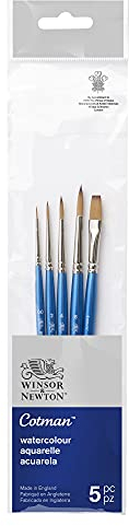 Winsor & Newton Cotman Pinceau Aquarelle Manche Court X5 Pack 1