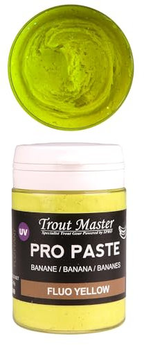 Trout Master Forellenpaste zum Forellenangeln 60g Pro Paste Teig, Farbe/Aroma:Fluoro Yellow/Banane