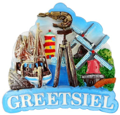 Magnet Souvenir Greetsiel 7 x 7 x 2 cm Kühlschrankmagnet Stadt Figur Deko GCG 2380