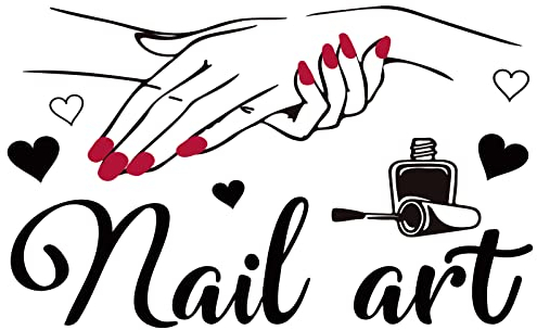 PLIGREAT Nail Art Wandtattoo Vinyl Mode Nagelstudio Wandaufkleber für Mädchen Frauen Schlafzimmer Wanddekor Kosmetik Schönheitssalon Innendekor Kunst Wandsticker