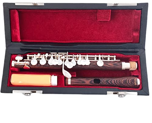 DZDZDZ querflöte Instrument Holz Piccolo C Schlüssel Cupronickel Halbgröße Flöte Silber Überzogenes Körpermaterial Ebenholz Einsteigerflöte