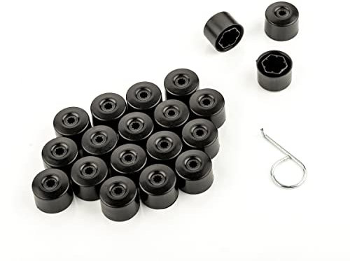 LST 20x Kappen Set Abdeckkappen Sechskant Radschrauben schwarz matt 17 mm