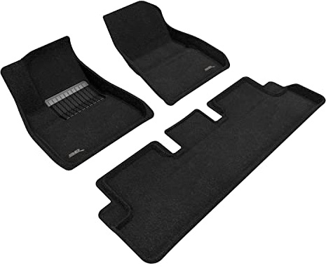 3D MAXpider Custom Fit Carpeted Floor Liners for 2020-2022 Tesla Model 3, Elegant Series, Black