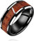 Ehering aus Edelstahl in Schwarz und Weiß mit Holzeinlage für Damen und Herren Y1539, Y1539-Black-UK Size P1/2(57mm), Nicht-Edelstein
