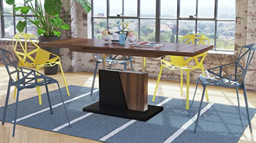 Mazzoni Grand Noir Couchtisch ausziehbar höhenverstellbar 120/180cm in Nussbaum/Schwarz matt modern vielseitig Wohnzimmertisch Esstisch Beistelltisch Sofatisch platzsparend hochwertig Wohnzimmer