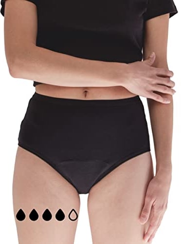 MYLILY® Perioden Unterwäsche High Waist schwarz I Starker Schutz I Bio-Baumwolle I Periodenunterwäsche auslaufsicher I Nachhaltig & waschbar I Inkontinenz I Schwangerschaft & Wochenbett geeignet (XXS)