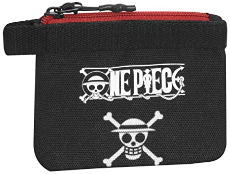 COMIX ANIME, One Piece - Set 3 Porta Carte e Portamonete a Zip con Moschettone Portachiavi, Ideale come Bustina Piatta Portaoggetti per Regali Natale - Misure L(23x17,5Hx1) + M(18x14Hx1) + S(13x10Hx1)