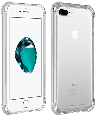 Cover per iPhone 7 Plus / iPhone 8 Plus Custodia Resistente Antiurto in Silicone Trasparente con Angoli Rinforzati Morbido Sottile TPU Silicone Protettivo Case (iPhone 7 Plus / 8 Plus, Trasparente)