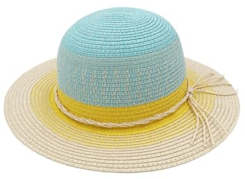 maximo Pastellina Girls Strohhut Sommerhut Sonnenhut Strandhut Mädchenhut Kinder - Sommer Frühling-Sommer - 51 cm türkis