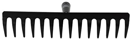 Amig - Râteau de jardin | Râteau métallique en acier avec 16 dents robustes pour ratisser et travailler la terre | Outils de jardin et de jardin en couleur noire | Dimensions : 400 mm.