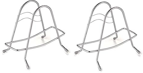 NentMent 2 Pack Cutting Board Rack Stand Pot Pan Lid Holder Cover Organizer Storage Stands Chopping Boards Drain Racks Single Slot Stainless Steel Wire Shelf Kitchen Gadgets