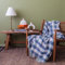 LERUUM Blue Throw Blanket Double Size Cotton Waffle Lightweight Throw for Sofa Couch Armchair Bed 150x200cm (Blue Throw)
