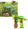 Kögler 50244 - Dinosaurier Seifenblasenpistole für Kinder, T-Rex Motiv in Grün Transparent – Magischer Spielspaß mit Licht und Sound