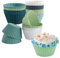 Silicone Cupcake Moulds 24 Pcs, Non Stick Reusable Muffin Liners, Silicone Muffin Cupcake Moulds, Baking Cups for Cake, Cupcake Molds, for Cake, Pudding, Cream, 4 Colors