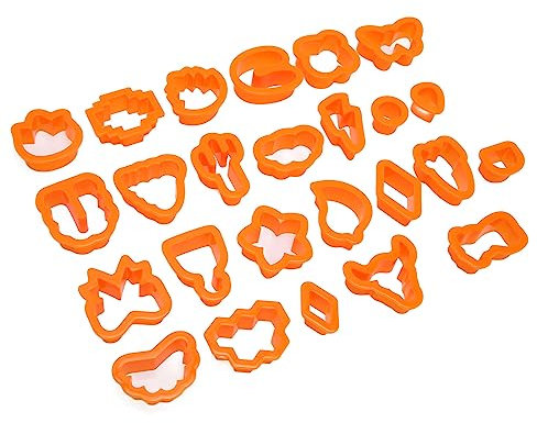 Ton-Ohrring-Ausstecher, Ton-Form-Ausstecher, 25 Stück, Vielseitig Einsetzbar, Zum Basteln (Orange)