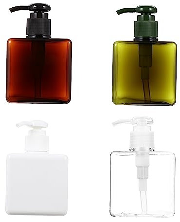 4 Pièces Flacon Souple Flacon Pompe en Plastique Vide Rechargeable Flacons à Pompe Vides Mini Flacons Pompe Shampouineuse Liquide Vaisselle Conteneur De Stockage Voyage