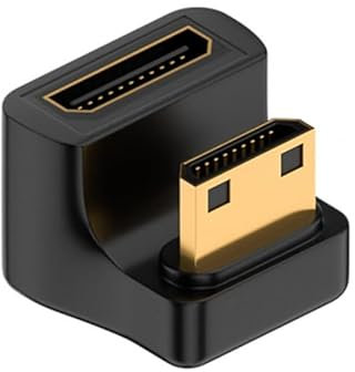 CY Adaptateur 8K Type-C Mini HDMI 1.4 mâle vers Mini HDMI femelle 360 degrés vers le bas opposé en forme de U convertisseur d'extension coudé
