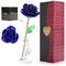 LAMTOR 24K Gold Eternal Rose with Stand, Long Stem Dipped Real Rose Flower Romantic Gift for Her Women Mom Girlfriend Wife on Valentines Day/Mothers Day/Anniversary/Birthday - Forever Rose, Blue
