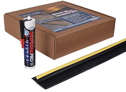 Stormguard Garage Door Bottom Seal Threshold Kit – 2.5m Rubber Ramp Weather Barrier Strip | Prevents Rain, Leaves, Draughts & Rodents | Heavy-Duty Floor Seal with Adhesive & Fixings