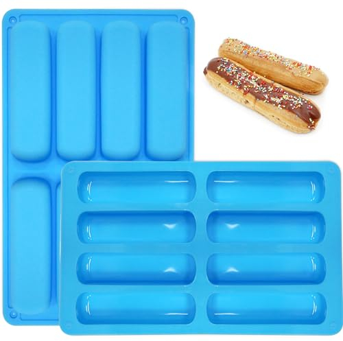 YXHZVON 2 Piezas Cereales para Hornear Moldes de Silicona, 8 Cavidades Molde para Barritas Energeticas, para Hacer Barritas Bizcochos Magdalenas Jab n Resina Heladas(Cielo Azulo)