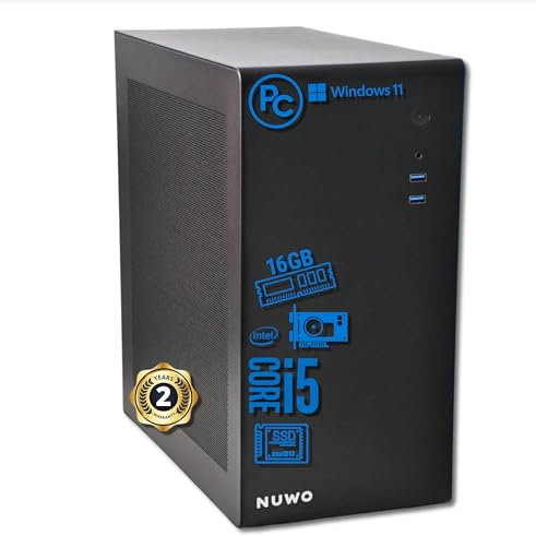 Pc Fisso i5 intel core i5-6500 Cpu fino a 3.60ghz, 16gb Ram Ddr4, Ssd da 500gb, Wifi Incluso USB, Windows 11 Pro, Office 2019, Computer PC Desktop completo per ufficio,casa pronto all'uso