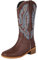 MJIASIAWA Donna Classico Knee Square Toe Stivali Western Largo Fit Inverno Esteriore Senza Chiusura Moda Block Tacco Medio Western Booty Marrone Numero 36 Eu
