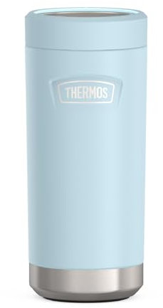 THERMOS ICON Series Slim Beverage Can Insulator - 12 Ounce, Glacier - Vacuum Insulated Stainless Steel