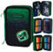 ASTRABAG Pixel Hero 3-Fach Mäppchen Federmappe Gefüllt dreifaches Federmäppchen, Schüleretui 3-stöckig Jungen, Federtasche XXL, Federmäppchen mit Zubehör, Motiv - Game