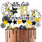 BETESSIN Torten Deko 18 Geburtstag Alles Gute zum Geburtstag 18 Jahre Happy 18th Birthday mit Ballon Herze Sterne Cake Topper Kuchen Topper Kuchendeko 18 Geburstagstorte Gold Schwarz Frauen Männer