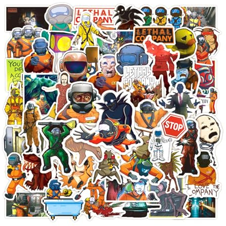 Lethal Company Aufkleber, 50 /Set Ästhetisches Spiel Cartoon Decals | PVC Wasserdicht Selbst Kleber Dekorativer Aufkleber Für Motorrad, Fahrrad, Skateboard, Gepäck Für Laptop