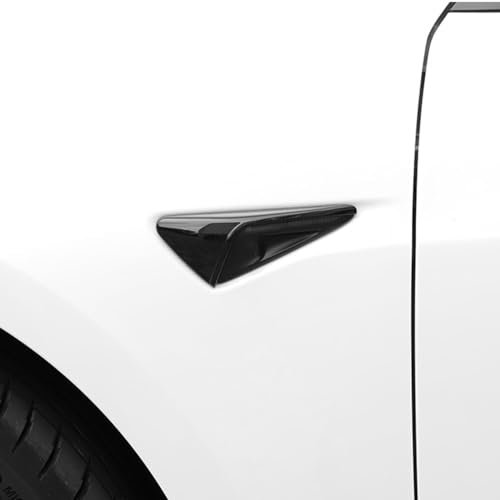 HW 3.0 ABS Turn Signal Side Camera Protection Cover for Tesla Model 3 (2016-2022) Model Y(2020-2022) Model S X(2012-2020) Carbon Fiber Pattern Side Camera Protector Trim (Gloss Black)