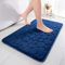 chakme Badematte Memoryschaum Badteppich Memory Foam Duschvorleger Saugfähige Badvorleger Badezimmerteppich Duschmatte Deko Fussmatte rutschfeste Matte für Badezimmer Wohnzimmer 60×90 cm, Dunkelblau