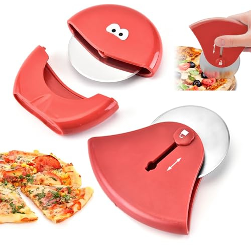 2 Pièces Roulette Pizza,Liwein Couteau Pizza en Inox,Roulette à Pizza Nettoyage Facile au Lave Vaisselle,Coupe Pizza Roulette pour Coupe de Pizzas Pizza Accessoire