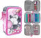 CARTOON Pencil Case Multi-Compartment Pencil Case 3 Zip for School Complete Pens Pencils Colours Markers, Minnie Mouse, Pencil Cases