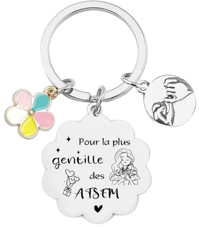 POIUYTRE Porte cles Merci Atsem Idee Cadeau Femme Cadeau Creche fin d'année Merci Cadeau Assistante Maternelle Cadeau fin Creche Cadeau Drole Cadeau Remerciement Nounou Cadeau Merci Nounou (1)