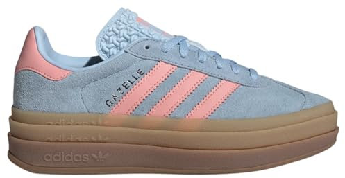 adidas Gazelle Bold J Tennis pour grands enfants, bleu ciel, rose scintillant, 23.5 cm
