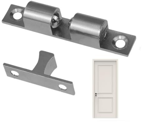 Tuxxjzm Ball Locks for Doors, Ball Door Locks - Brass Double Roller Spring Ball Closure, Adjustable Tension Latch, Ball Catcher Latch, Cabinet Door Fittings for Bathroom and Bedroom